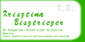 krisztina bisztriczer business card